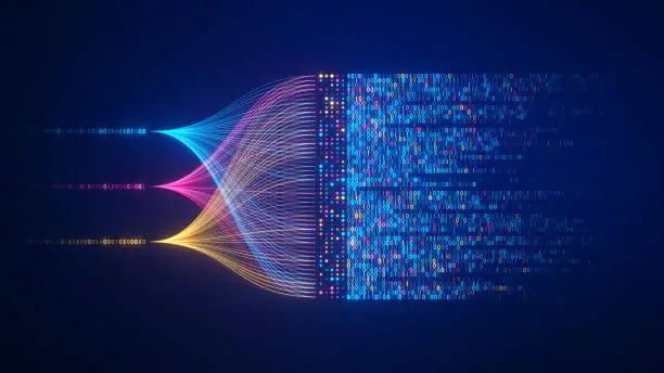 different colored strands of data