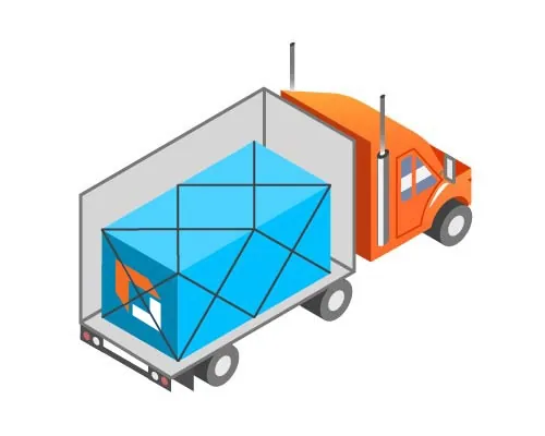 Example of a blanket-wrapped LTL freight shipment