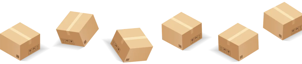 boxes lined up in a row