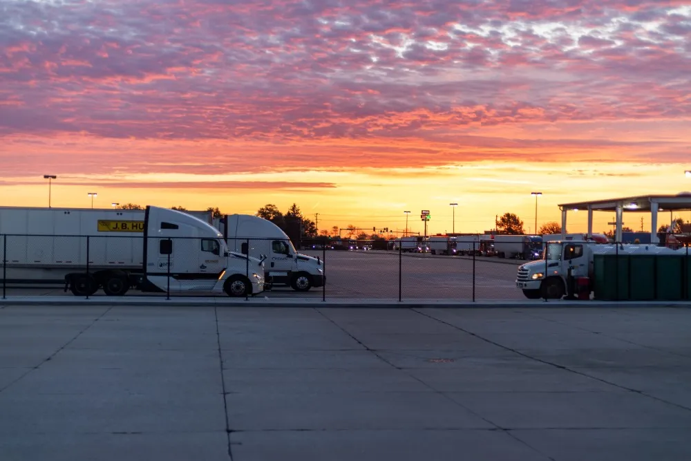 Line-haul-trucks-waiting-at-terminal