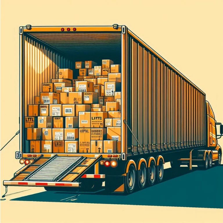 LTL Transportation-LTL-trailer-from-the-backside-illustration