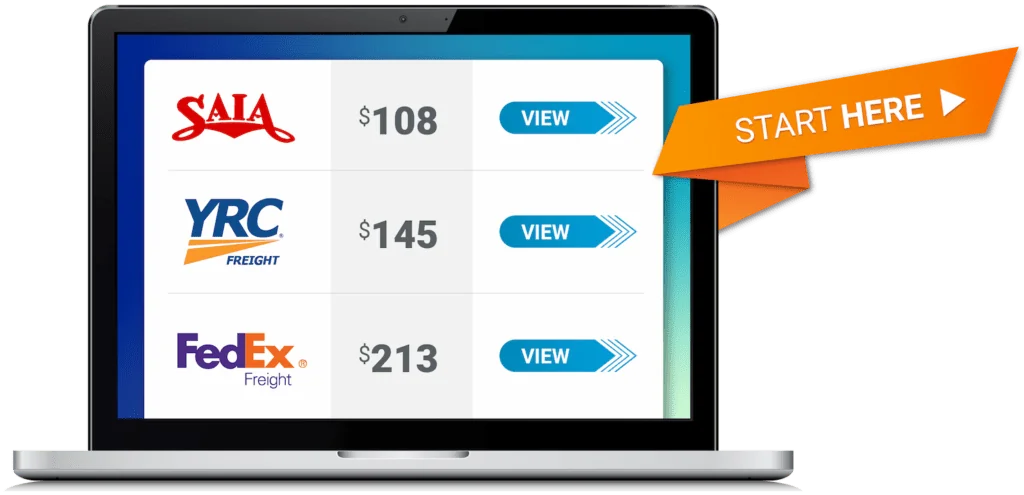 FreightCenter Freight Quote Rates Results Screen