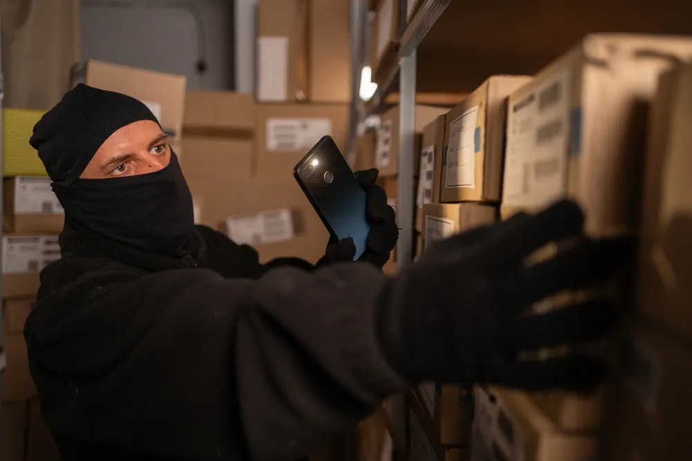 thief in warehouse