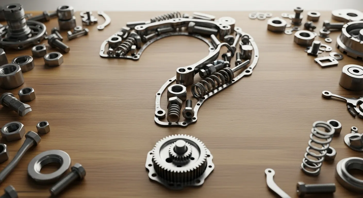 machine parts in the shape of a question mark